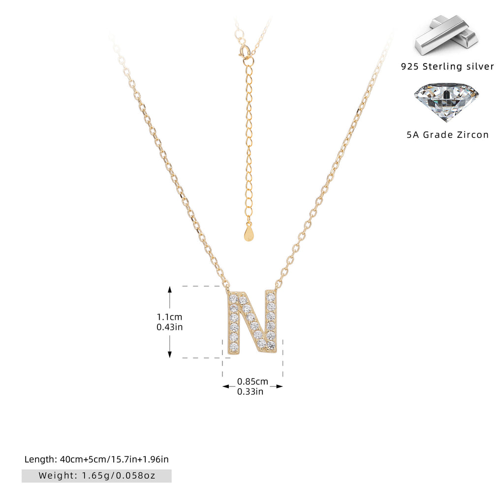 Damen Halskette mit Z-Anhänger und funkelnden Zirkonia Shop Nory