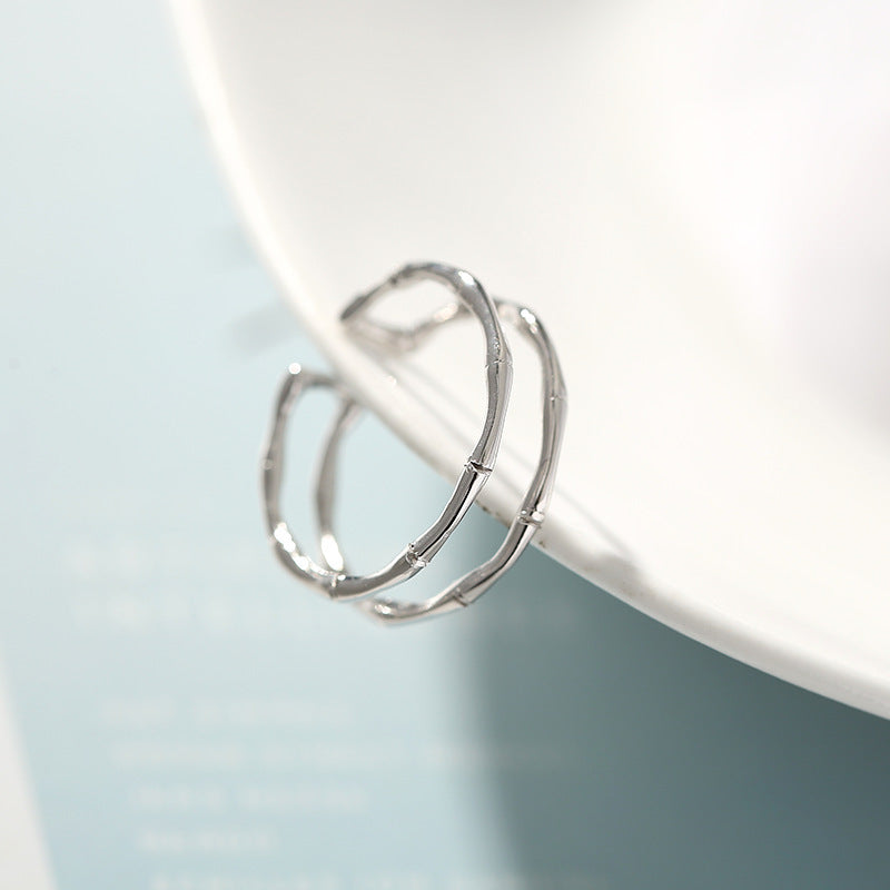 Damen Offener Ring mit ansprechendem Bambusdesign Shop Nory