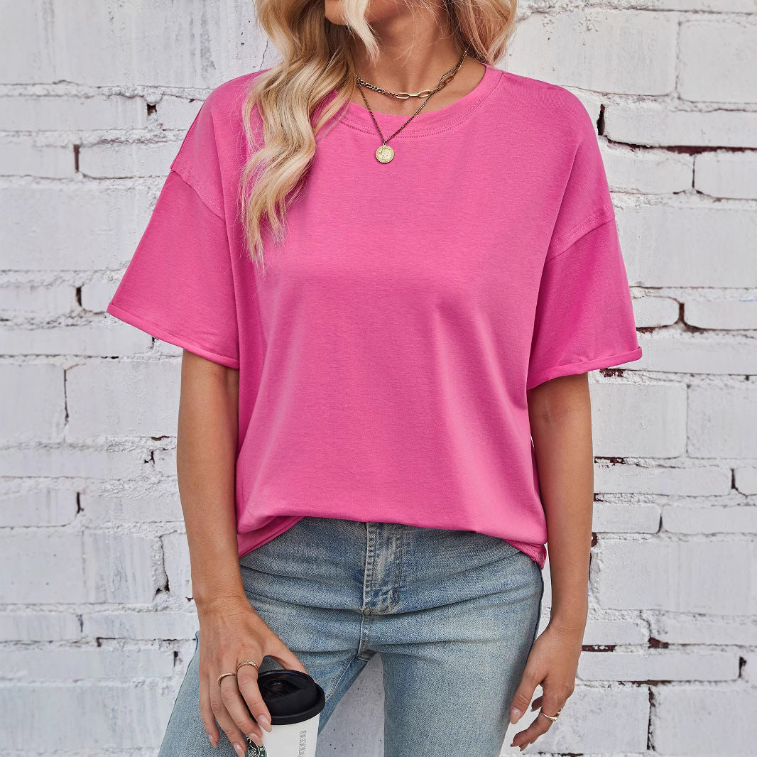 Damen Oversized T-Shirt aus hochwertiger Baumwolle mit eingewShopnorytem Logo Shopnory
