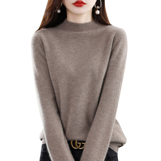 Damen Schlanker Feinstrick-Mockneckpullover mit extrafeinem Flauschfinish und verlängerten Bündchen Shop Nory