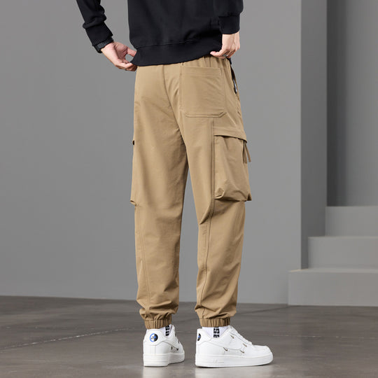 Herren technische Cargo-Joggerhose mit elastischem Saum, Multifachtaschen und Kordelzug Shop Nory