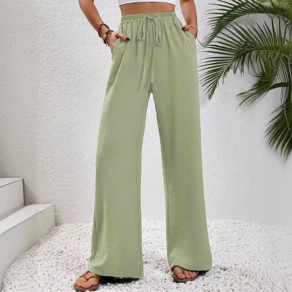 Damen weite Sommerhose mit elastischem Bund und lässigem Schnitt