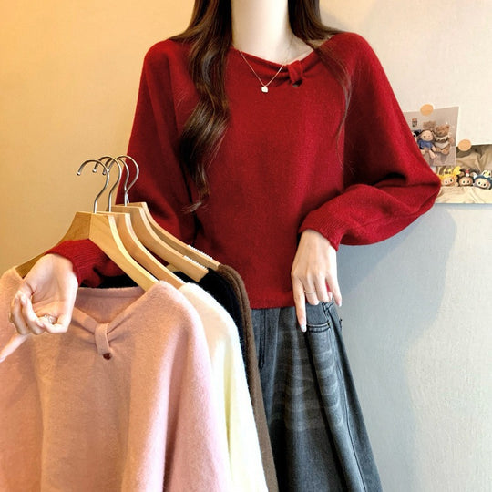 Damen Bequemer Pullover mit verspieltem Ausschnitt Shop Nory