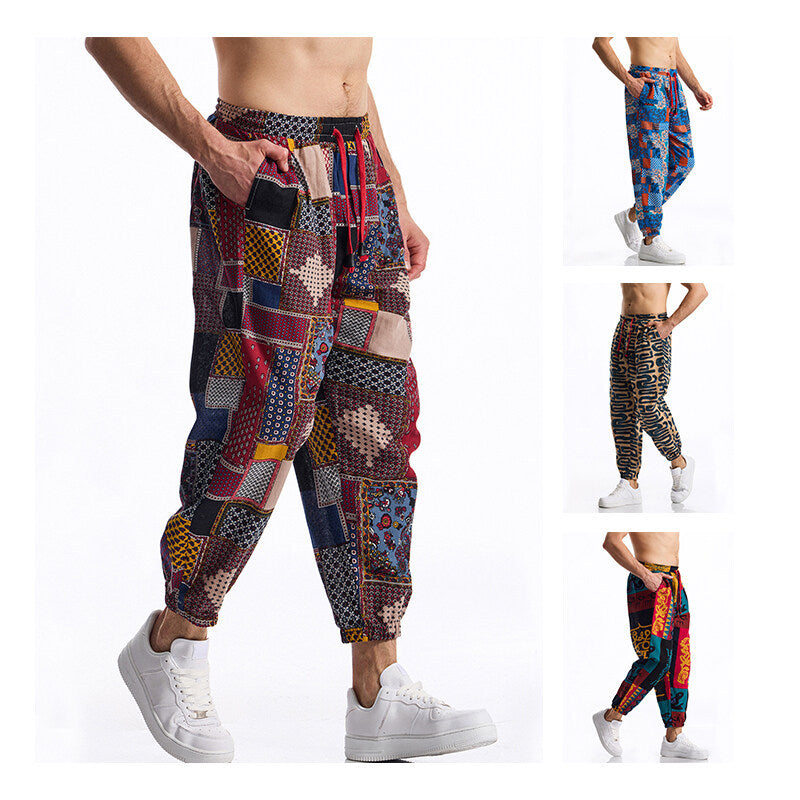 Herren Jogginghose mit modernem Patchwork-Design