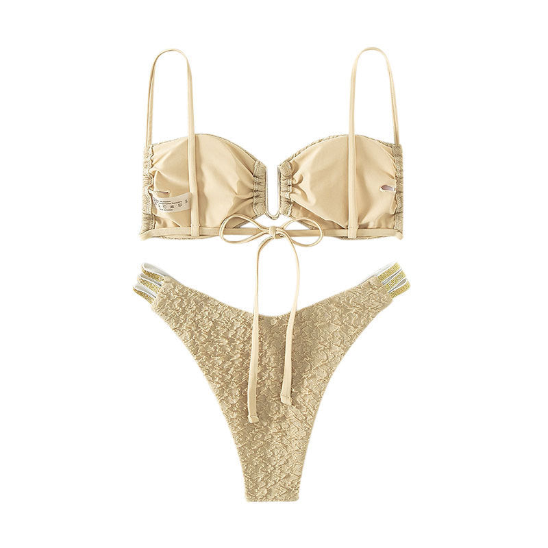 Damen Push-Up-Bikini mit elegantem Rüschendesign