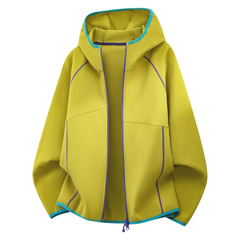 Damen Kapuzenjacke aus atmungsaktivem Waffelstrick mit oversized Schnitt und Reißverschluss Shop Nory