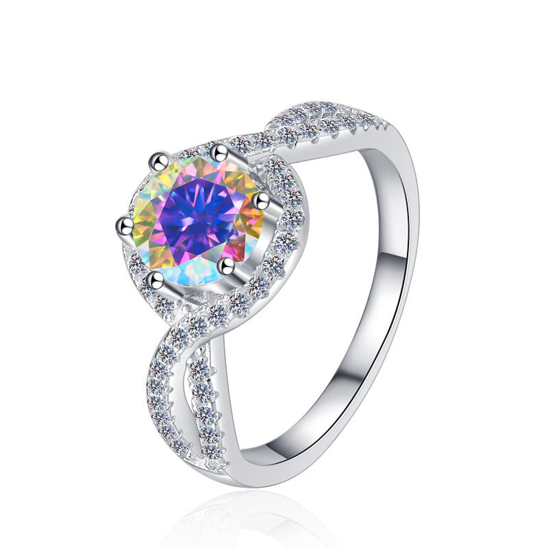 Damenring mit elegantem doppeltem Design und gediegenem Zirkonia-Besatz Shop Nory