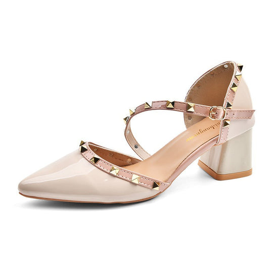 Damen Elegante Strapschuhe mit dekorativen Nieten