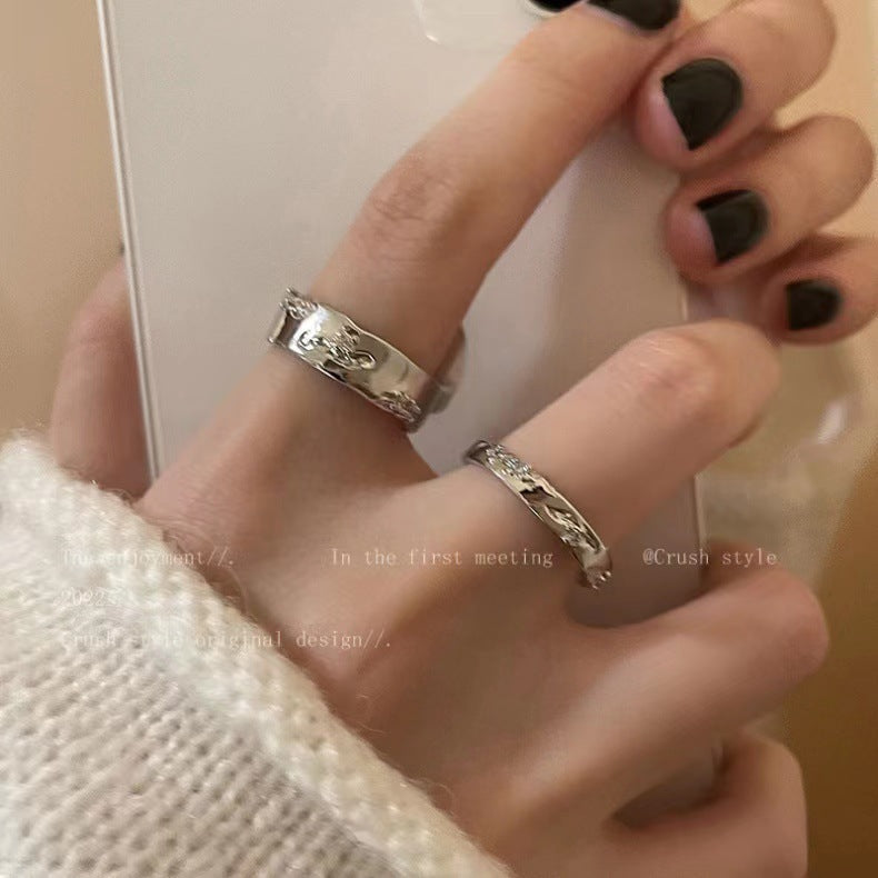 Damen modischer Ring mit feinem Gravurmuster Shop Nory