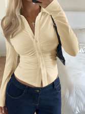Damen Figurnahes Hemdshirt mit Raffung und taillierter Silhouette Shop Nory