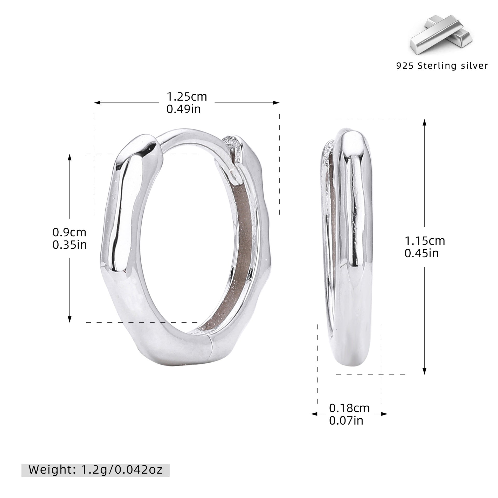 Damen Ohrhänger mit elegantem, geschwungenem Design aus hochwertigem 925 Sterling Silber Shop Nory