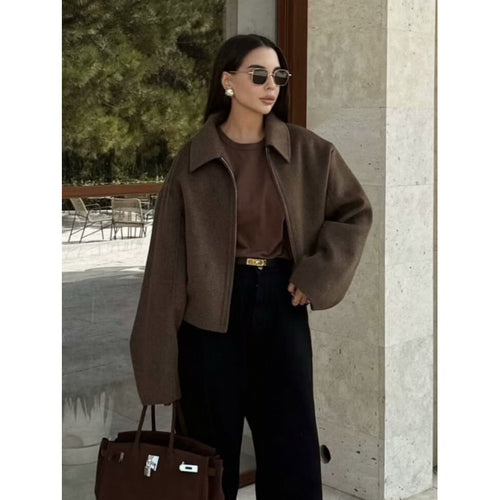 Damen Oversized Fleecejacke mit Reißverschluss und Hemdkragen Shop Nory