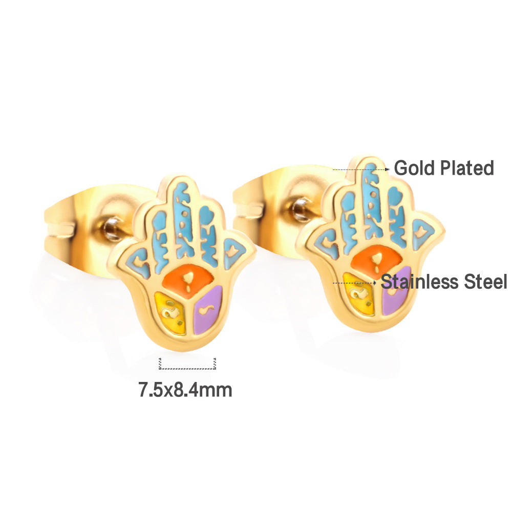 Damen Ohrringe mit kunstvollem Blattdesign aus Edelstahl und goldplattierter Oberfläche Shop Nory