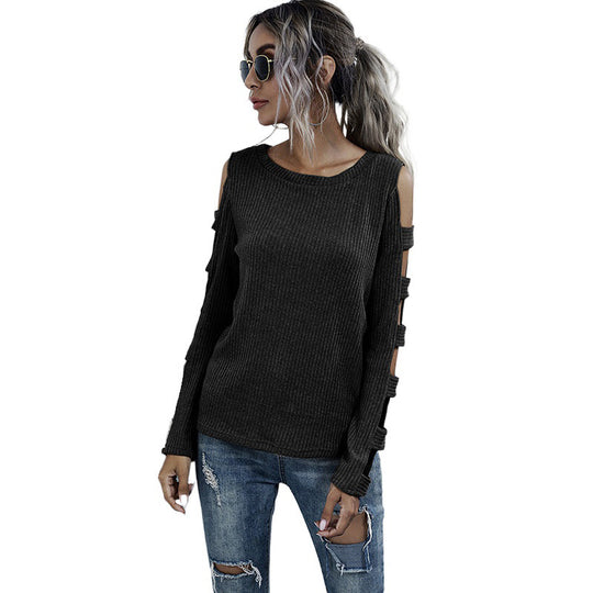 Damen Bequemer Pullover mit Cut-Out-Details Shop Nory