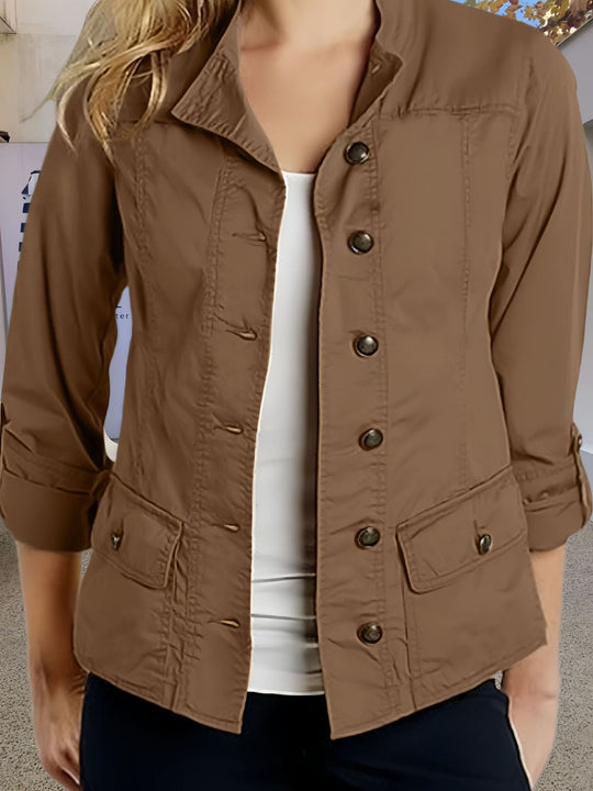 Damen Leichte Sommerjacke mit praktischen Taschen Shopnory