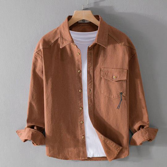 Herren Relaxed-Overshirt aus Baumwoll-Twill mit aufgesetzter Brusttasche Shop Nory