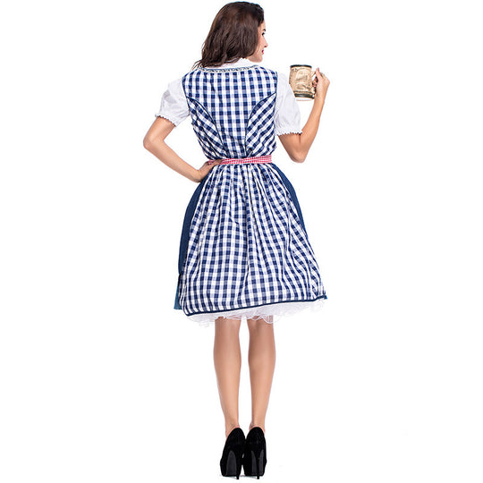 Damen nan traditionelles Trachten Dirndlkleid mit herzförmigem Ausschnitt, Schnürung und abnehmbarer Schürze Shop Nory