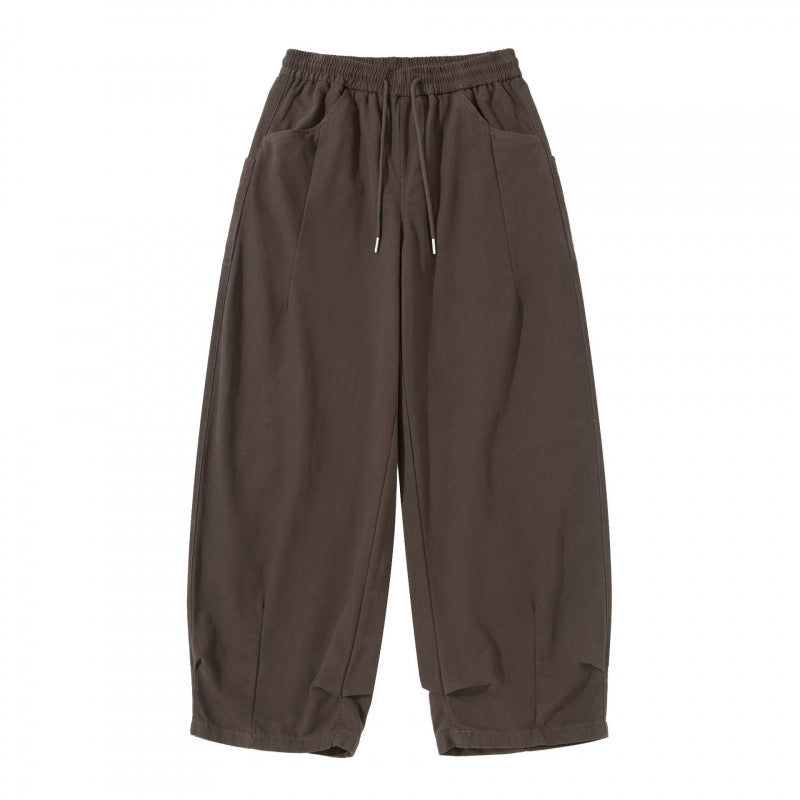 Damen Weite Cropped-Hose mit Tunnelzugbund, Ballon-Silhouette und aufgesetzten Taschen Shop Nory
