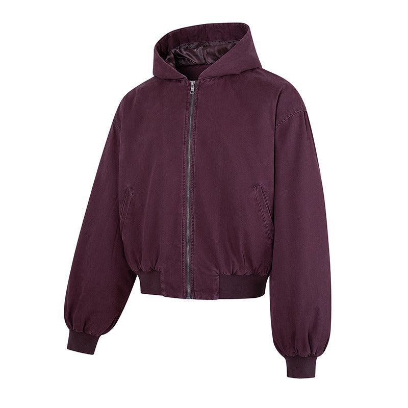 Damen Kurz geschnittene Kapuzen‑Bomberjacke mit wattierter Fütterung und elastischem Saum Shop Nory