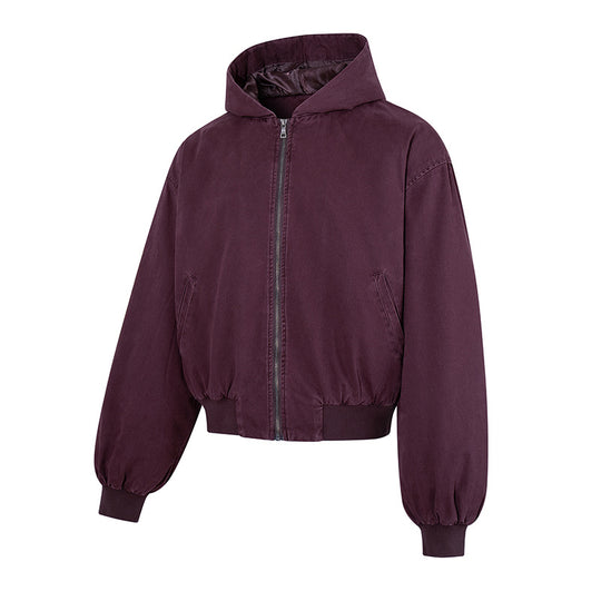 Damen Kurz geschnittene Kapuzen‑Bomberjacke mit wattierter Fütterung und elastischem Saum Shop Nory