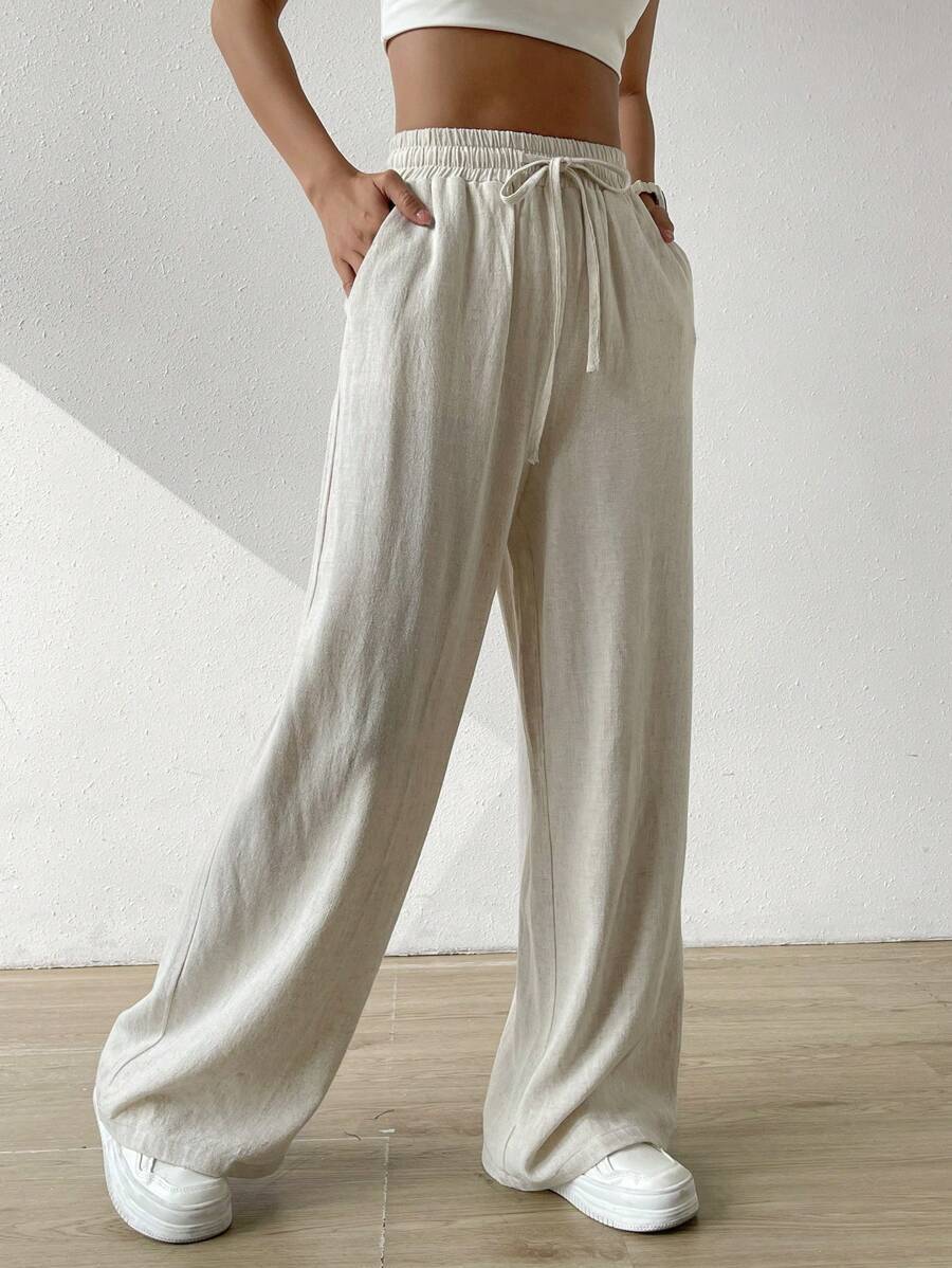 Damen entspannte Leinenhose