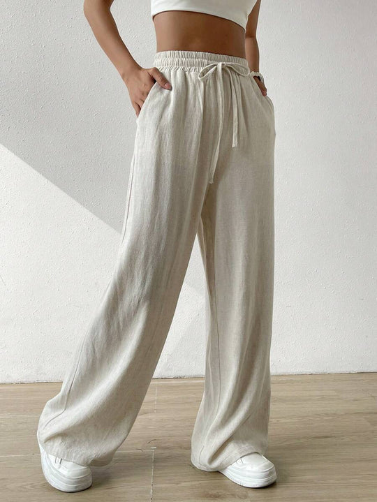 Damen entspannte Leinenhose