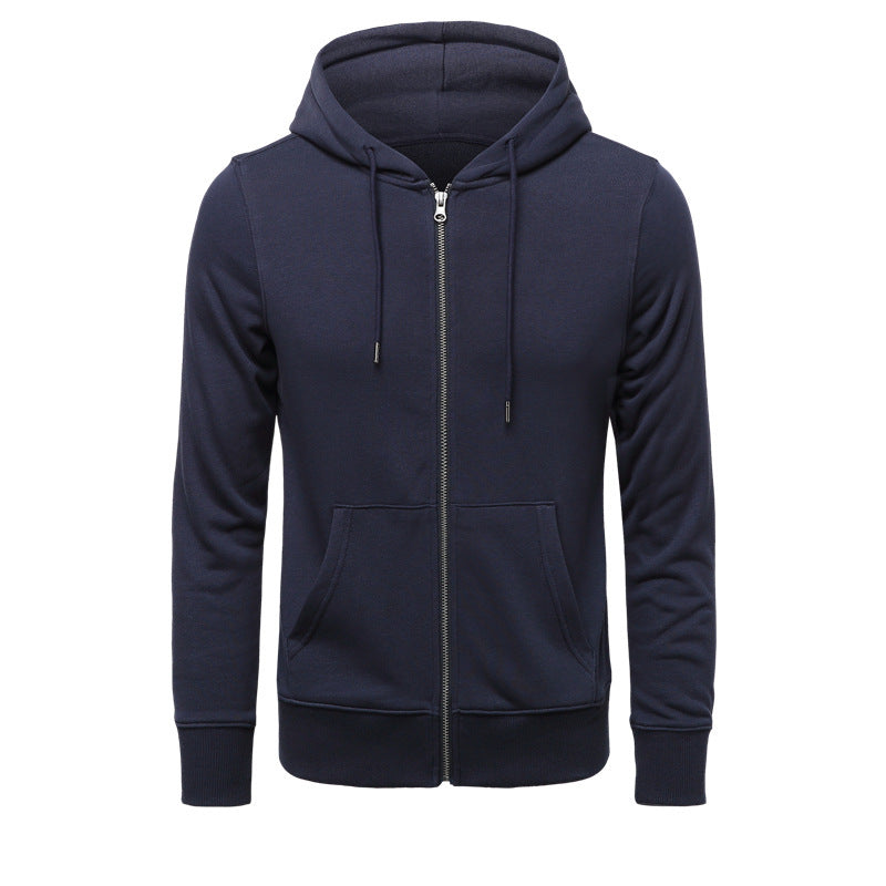 Herren nan schmal geschnittener Zip-Hoodie mit Metall-Reißverschluss, doppellagiger Kapuze und Kängurutasche Shop Nory