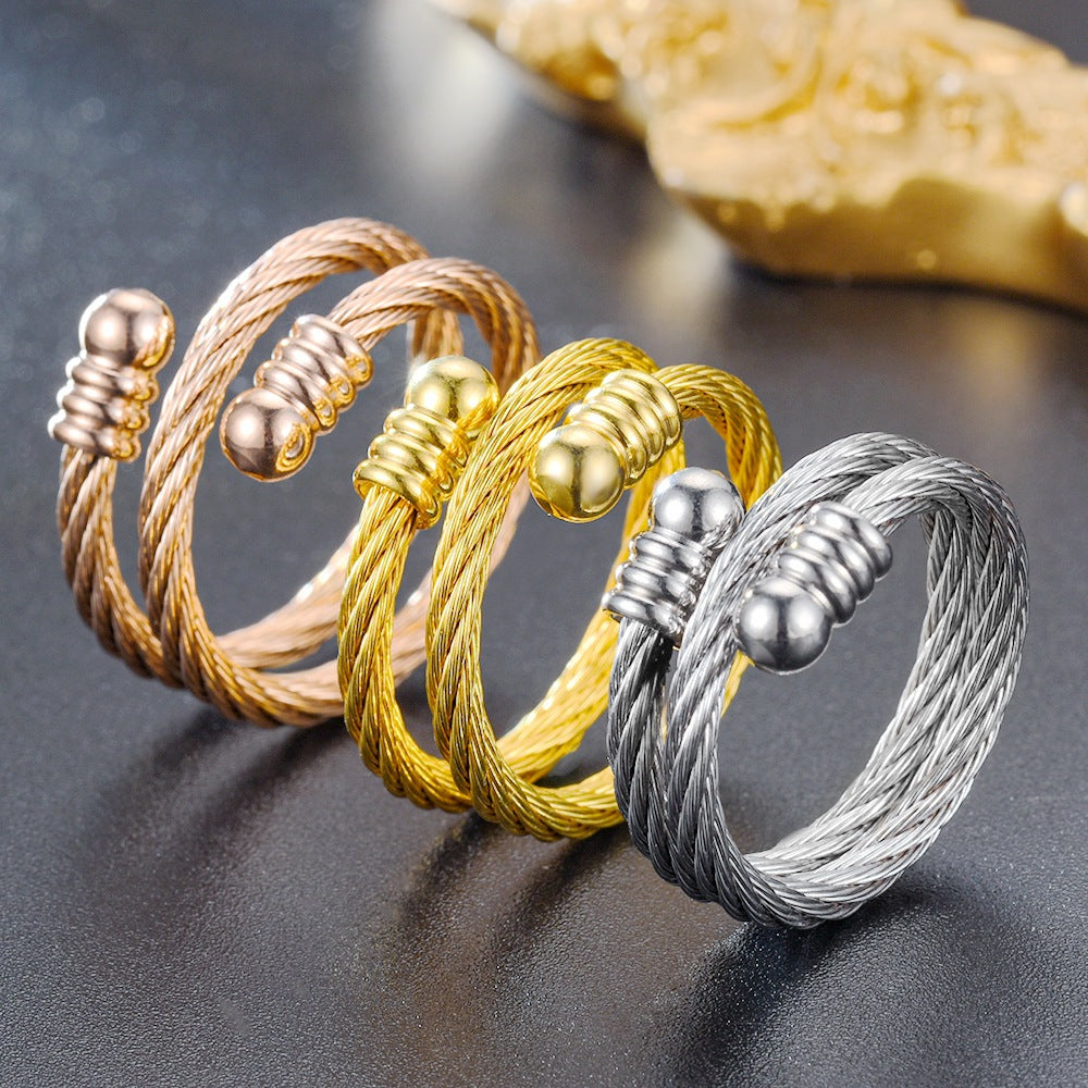 Damen Ring mit doppeltem Drahtdesign und stilvollen Akzenten Shop Nory