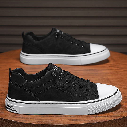 Herren klassische Low-Top Sneaker im Canvas-Look mit verstärkter Zehenkappe und gepolstertem Komfortfußbett Shop Nory
