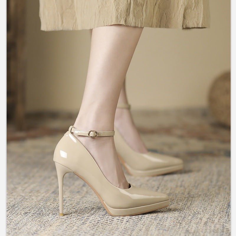 Damen elegante Slingback High Heel Pumps mit verstellbarem Riemen Shopnory