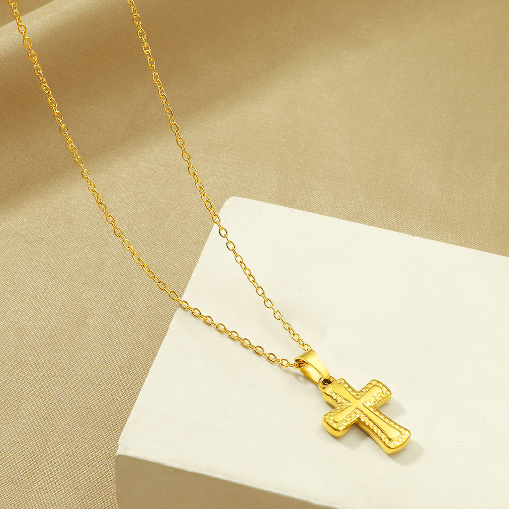 Damen Luxuriöse Gold Kreuz Anhänger Halskette Shop Nory
