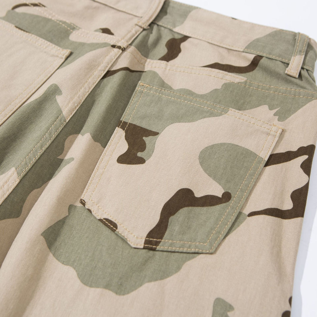 Damen Weite Cropped Cargohose im Camouflage Utility‑Look Shop Nory