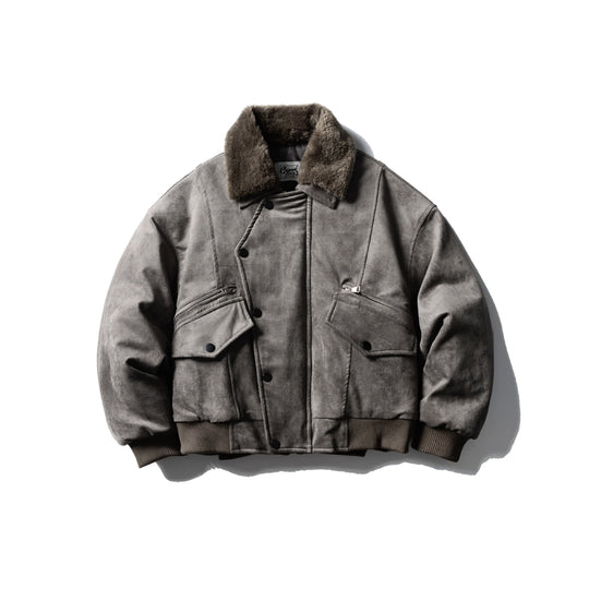 Herren Wattierter Fliegerblouson mit Kunstfellkragen, Velours‑Suede Optik und Utility‑Taschen Shop Nory
