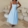 Damen Maxi-Kleid mit schulterfreiem Design und eleganten Rüschendetails Shopnory