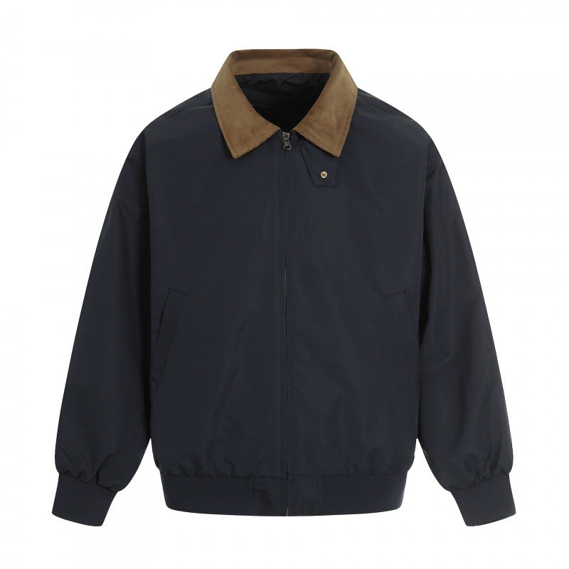 Herren Harrington-Jacke mit Cordkragen, geripptem Saum und dezenter Frontzipper Shop Nory