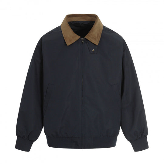 Herren Harrington-Jacke mit Cordkragen, geripptem Saum und dezenter Frontzipper Shop Nory