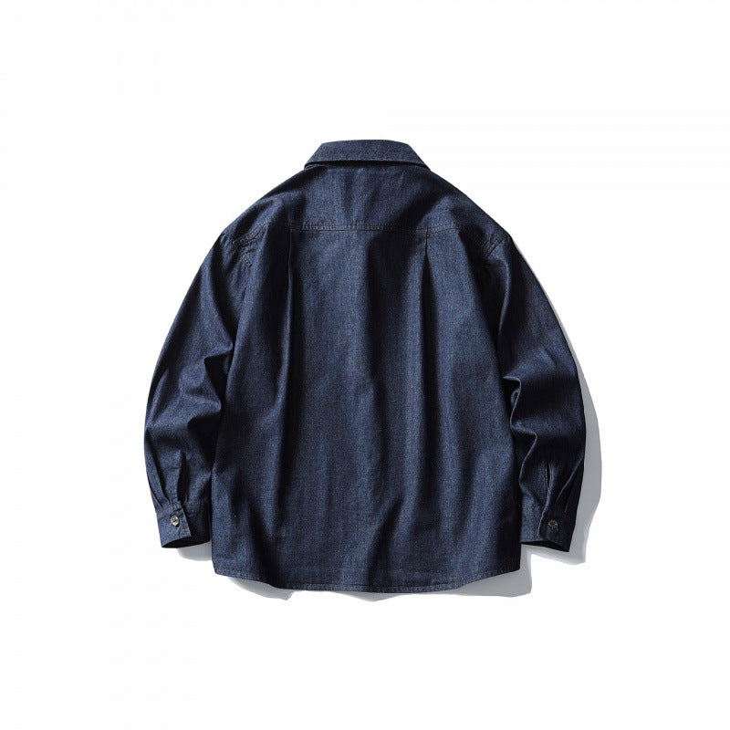 Herren Oversize-Denimhemd mit Brusttasche und klassischem Hemdkragen Shop Nory