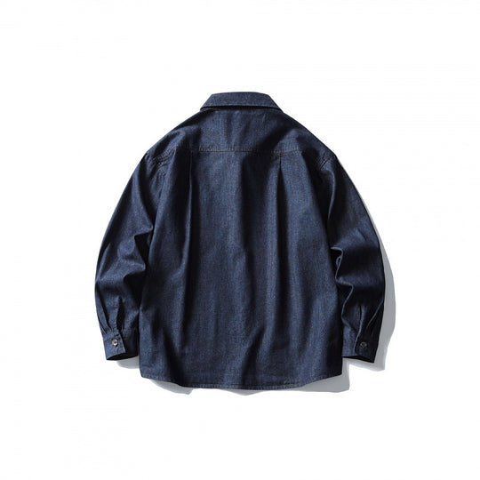 Herren Oversize-Denimhemd mit Brusttasche und klassischem Hemdkragen Shop Nory
