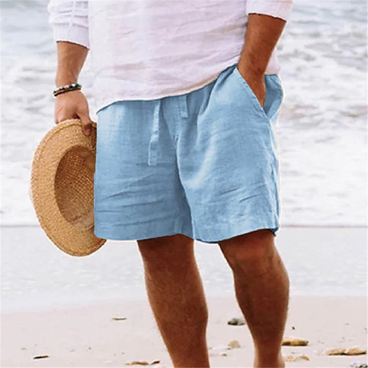 Herren luftige Leinen-Shorts mit elastischem Bund und praktischen Seitentaschen ShopNory