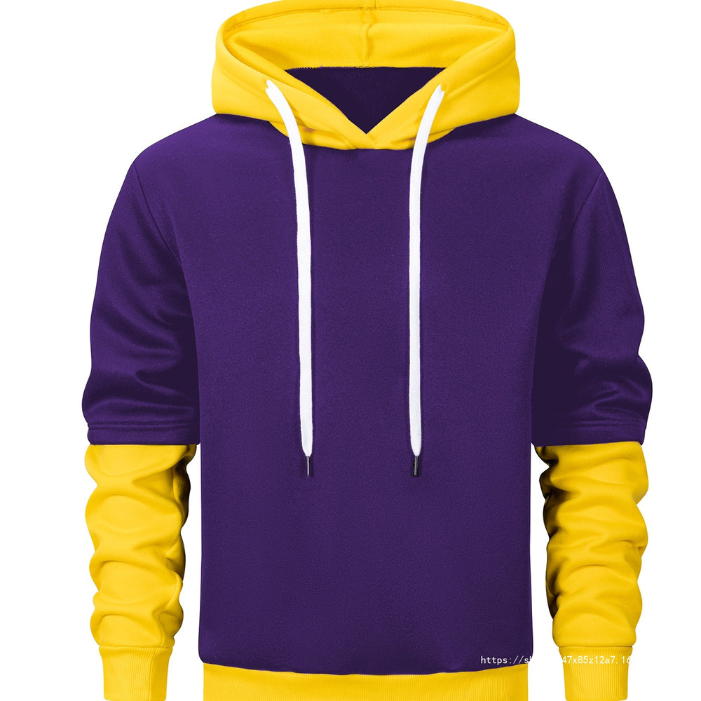 Herren Kapuzenpullover im Lagen-Look mit Kontrastkapuze und Kordelzug Shop Nory