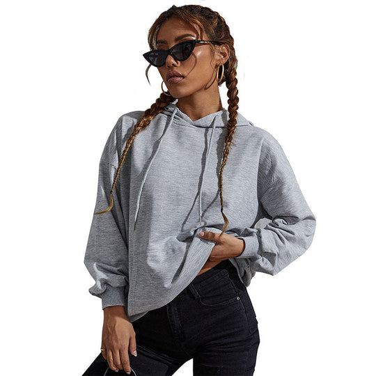 Damen Kapuzenpullover mit Statement-Backprint, Oversize‑Schnitt und gerippten Bündchen Shop Nory