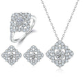 Damen elegantes Schmuckset mit funkelndem Ring, Ohrringen und Halskette Shop Nory