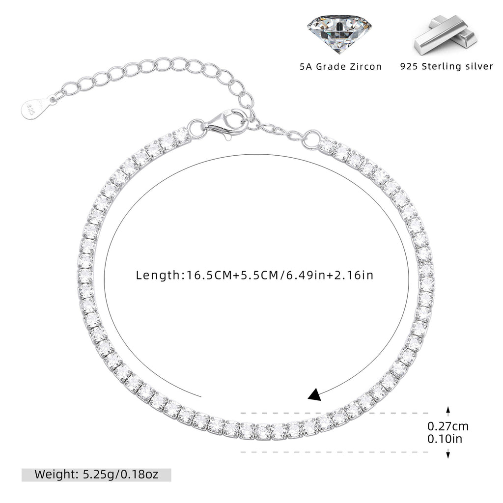 Damen Armband mit funkelnden Zirkonsteinen und edlem 925 Sterling Silber Shop Nory