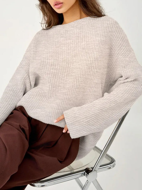 Damen Gemusterter Oversized Pullover