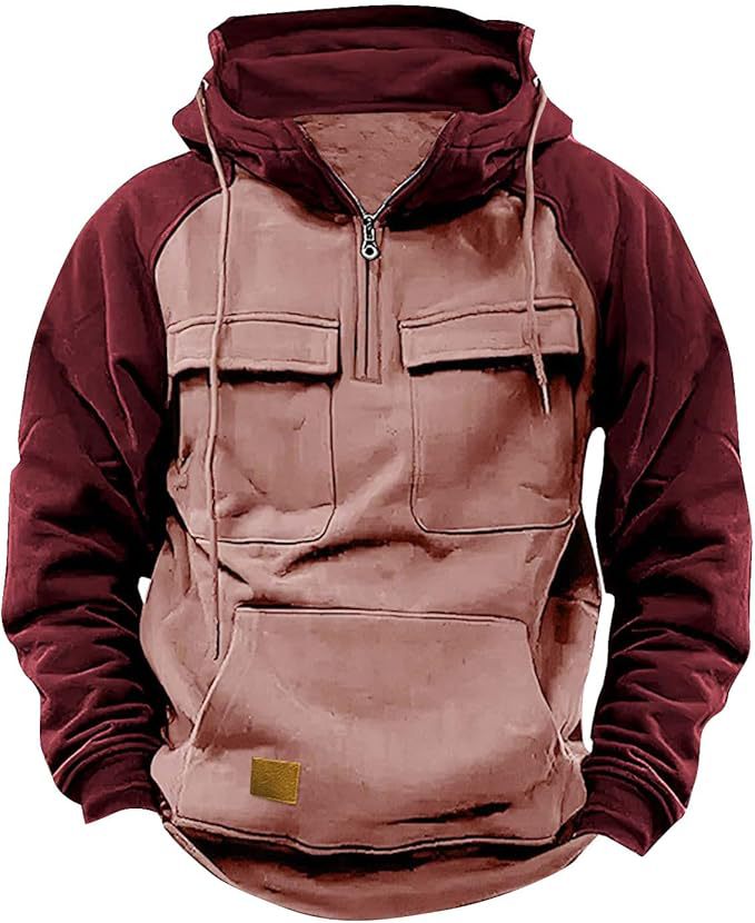 Herren Sportlicher Baumwoll-Hoodie mit Kapuze und praktischen Taschen