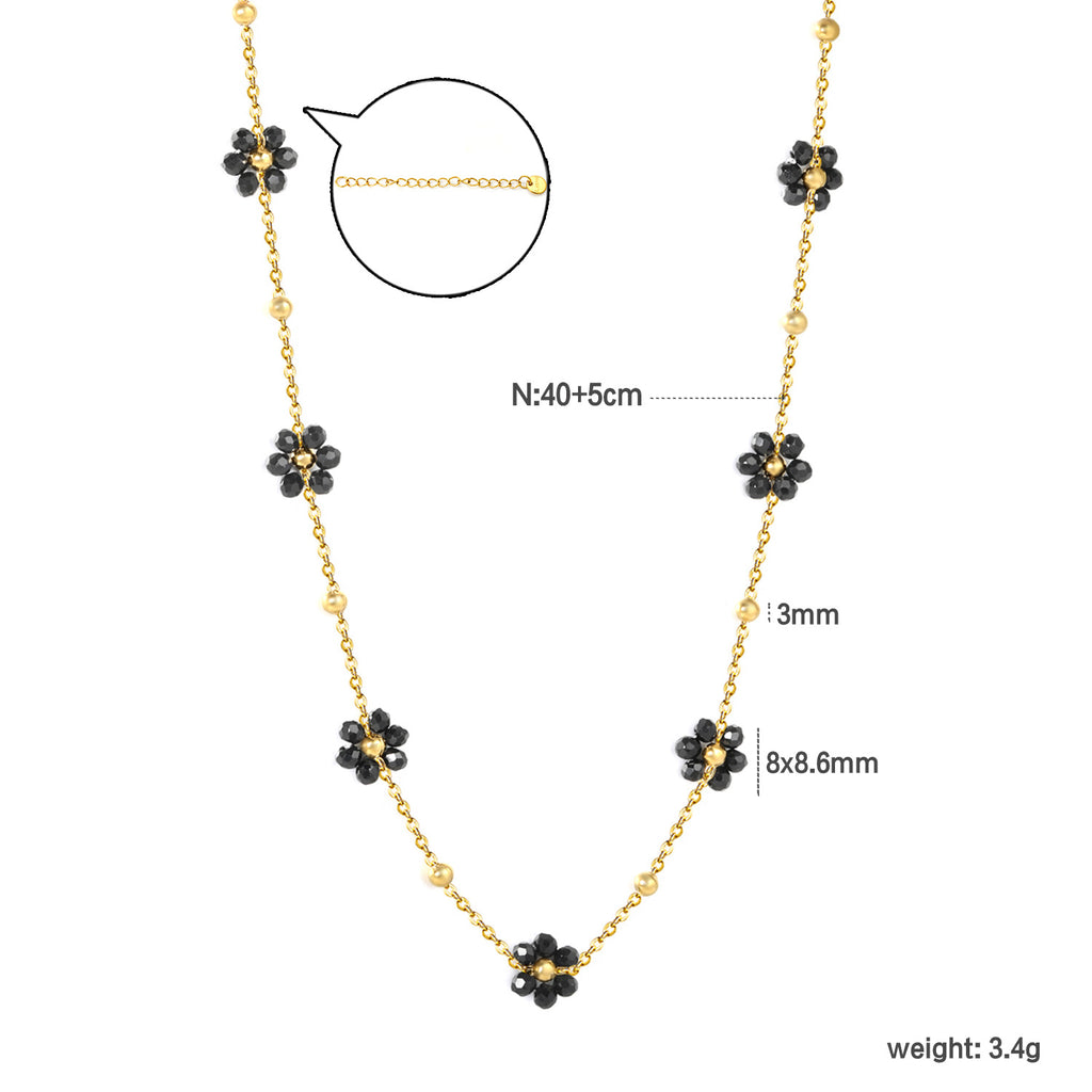 Damen Halskette mit floralem Design und hochwertigen Kristallakzenten Shop Nory