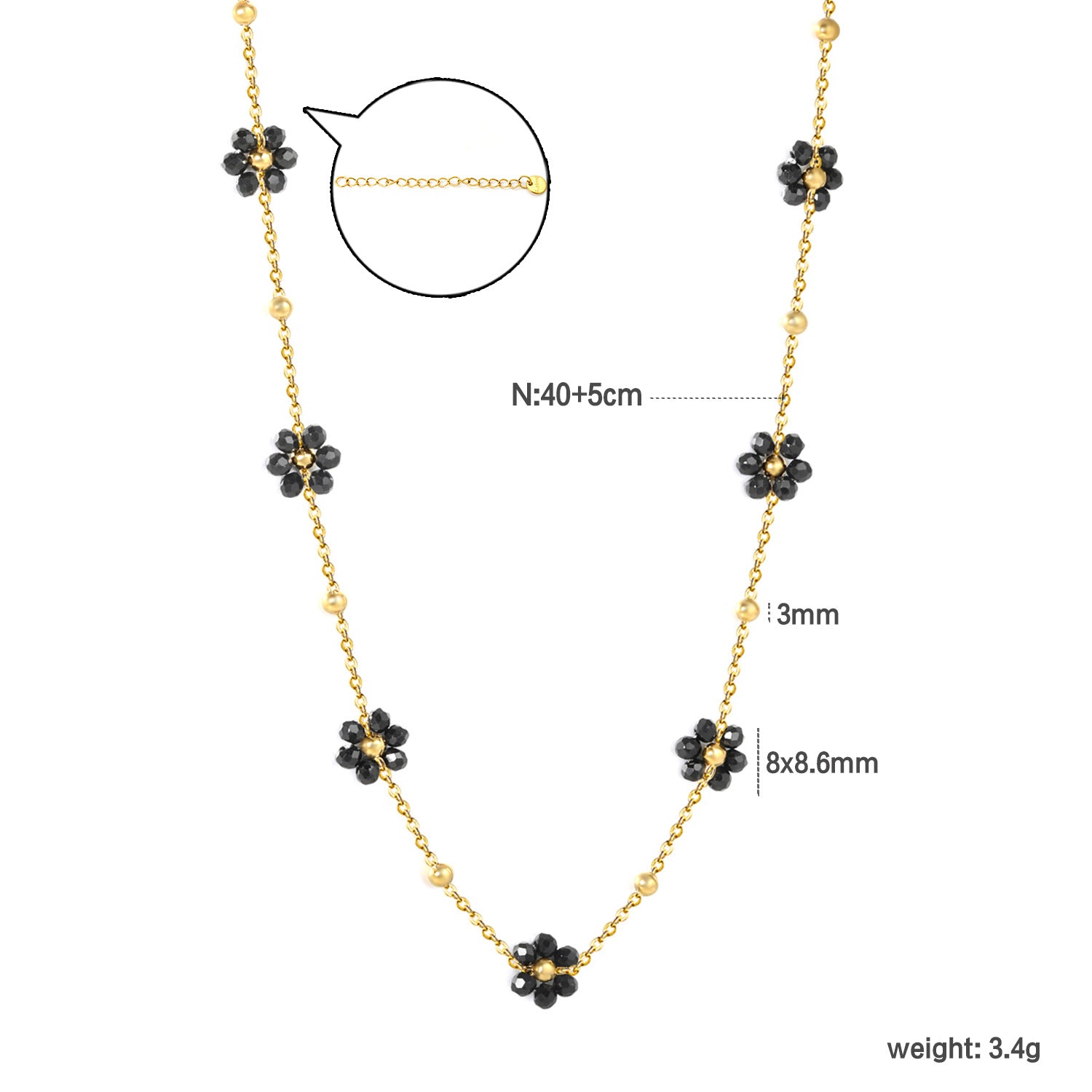 Damen Halskette mit floralem Design und hochwertigen Kristallakzenten Shop Nory