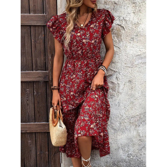 Damen Midikleid mit floralem Design Shopnory