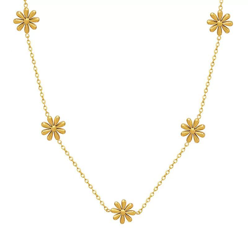 Damen Blumen Anhänger Halskette Shop Nory