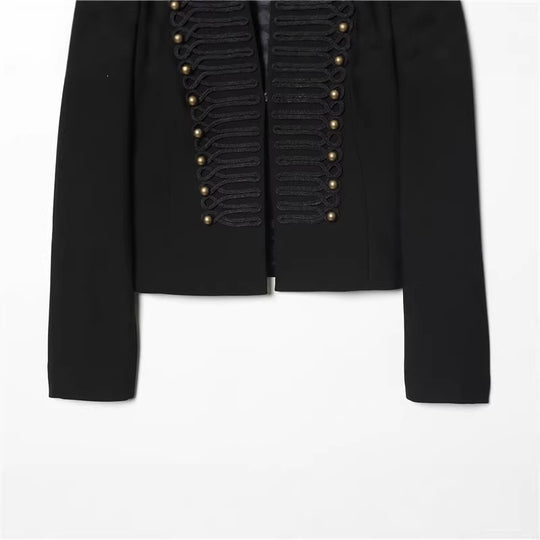 Damen Kurzblazer im Hussarenstil mit geflochtener Brustpasse und Messingknöpfen Shop Nory